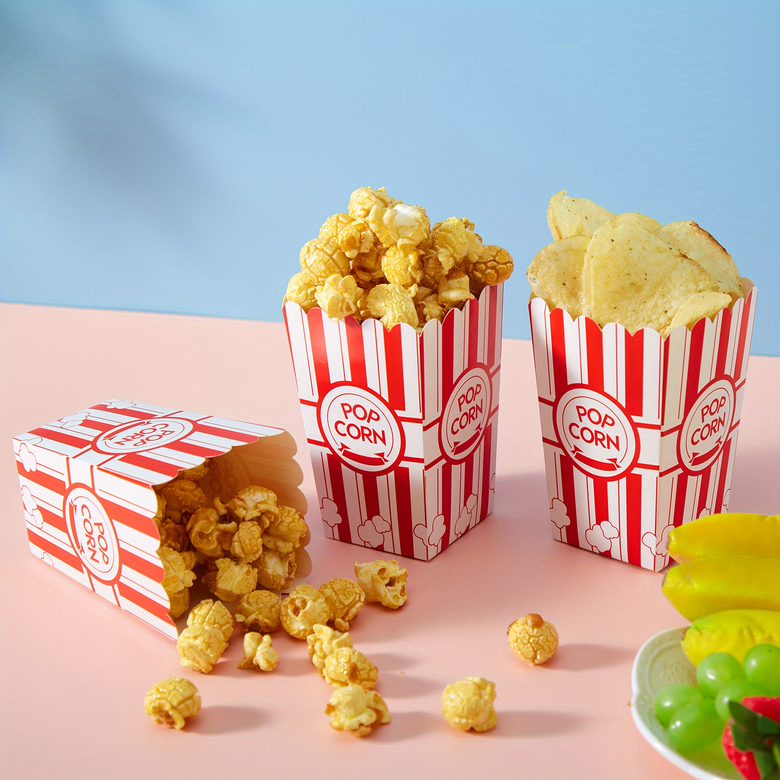 

10/24pcs Boîtes à Popcorn à Rayures Rouges et Blanches - Contenants de Snacks en pour Fêtes, Cinéma et Décorations d'Anniversaire, Parfaits pour , Bonbons de Popcorn, Sacs à Popcorn