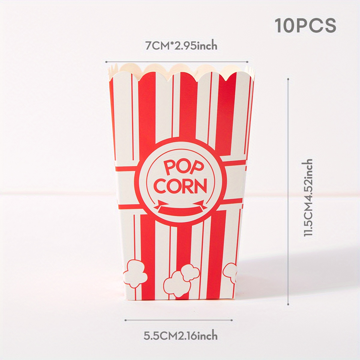 Image of 10/24pcs Red And White Party Popcorn Cups, Food Boxes, French Fry Containers, Candy Boxes, Birthday Party Decorations, And Snack Boxes For Nights, Suitable For Party Supplies