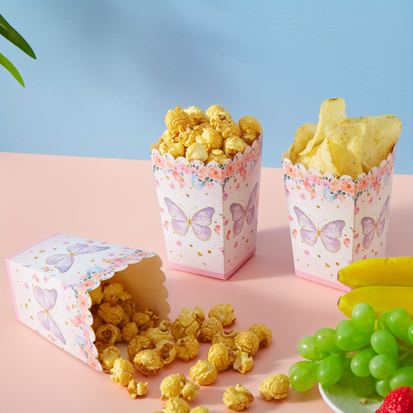 

10/24 Pack Popcorn Boxes, Food & Snack Containers, Chips & Candy Boxes, Birthday Party Decor & Night Snack Boxes, Paper Material, Party Supplies For Gatherings