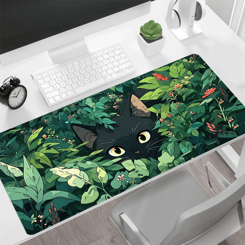 

Tapis de Souris de Jeu Forêt Enchantée - Antidérapant, Bordure Cousue, Design de Verdure Exubérante, 35.4x15.7 Pouces - pour et