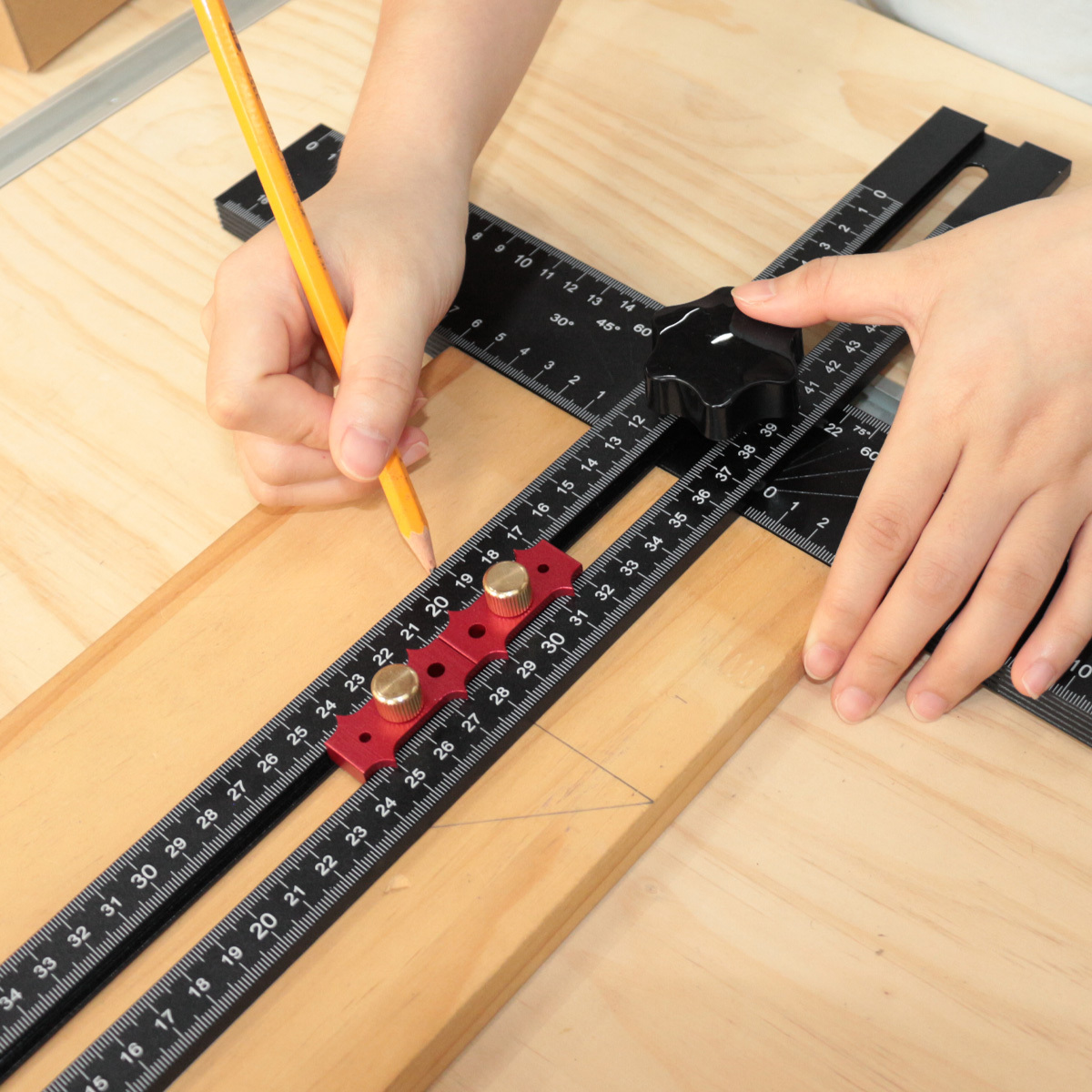 4-in-1 Drilling Positioning Ruler Multifunctional T Square