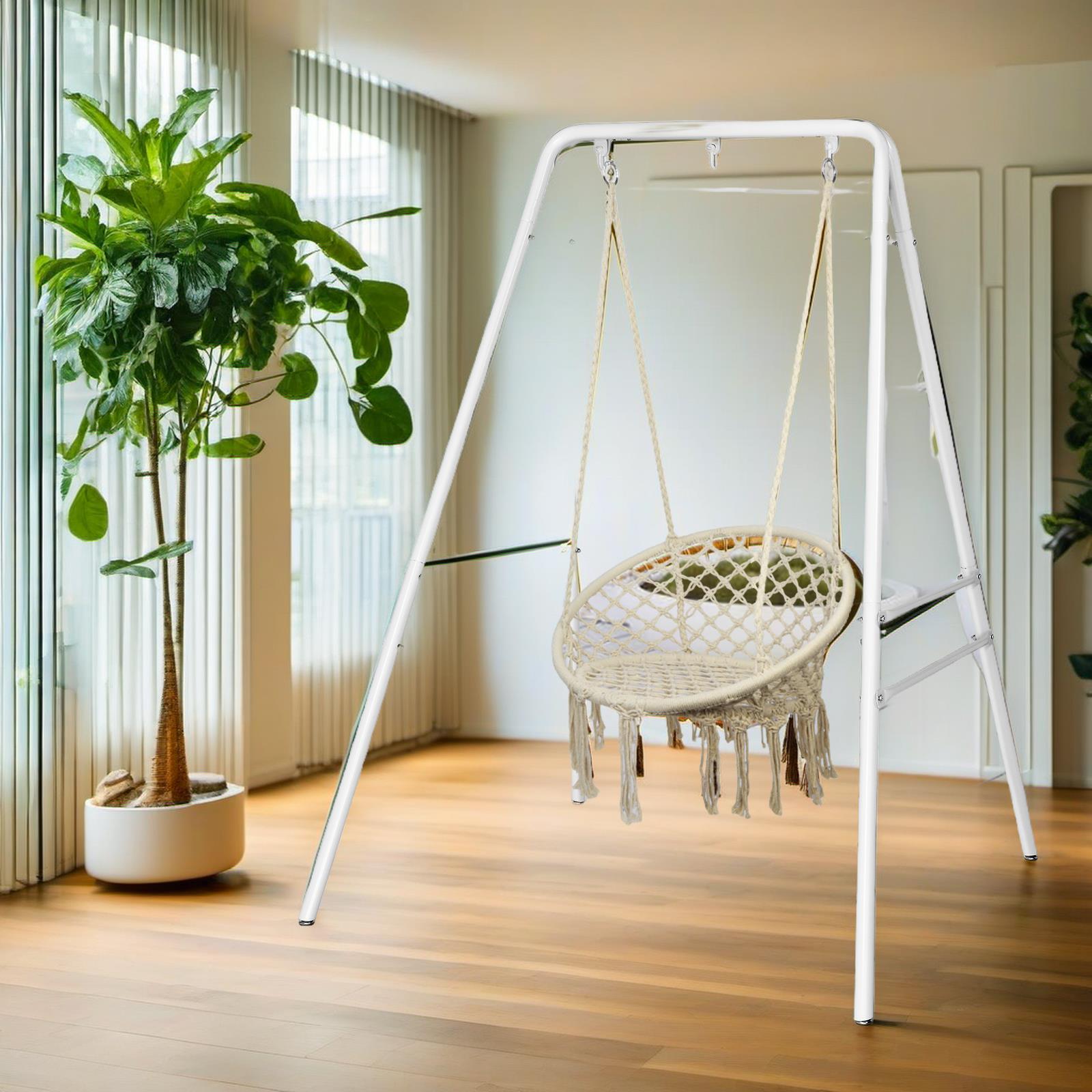 heavy-duty wrought iron four-legged standing hanging chair frame