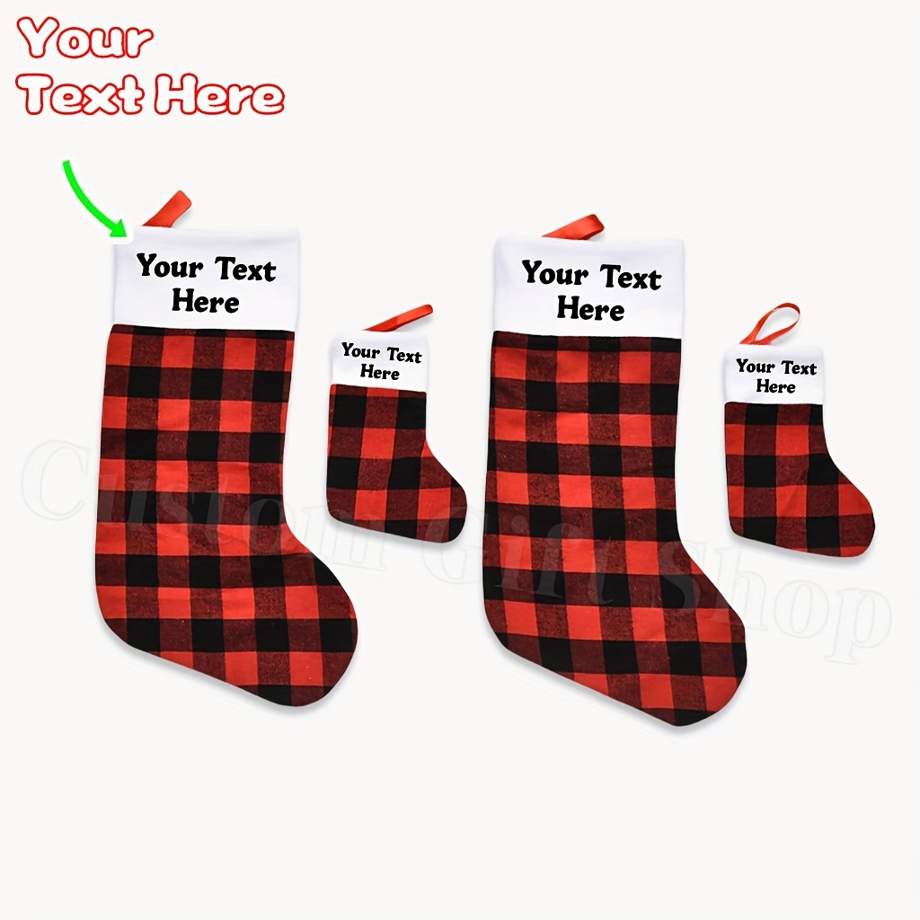 

Customizable Christmas Socks-personalized Polyester Christmas Socks For Christmas Decoration, Filled With Candy, No Feather-large And Small Size Sizes