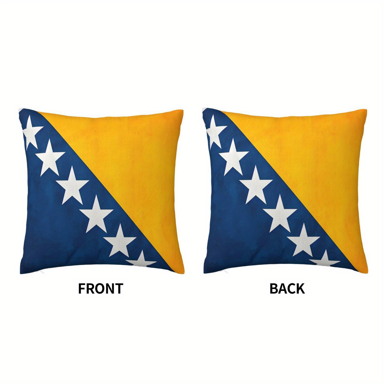 

Bosnia And Herzegovina Pillowcase - Double-sided, 18x18 , , Zip , Washable - For & Bedroom Decor ( Not Included)