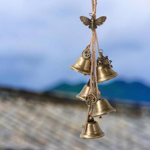 wicca witchcraft bell hanging protective with intricate design handmade witches bell for porch garden decor no battery needed outdoor decor intricate durable fabric rope witches decor