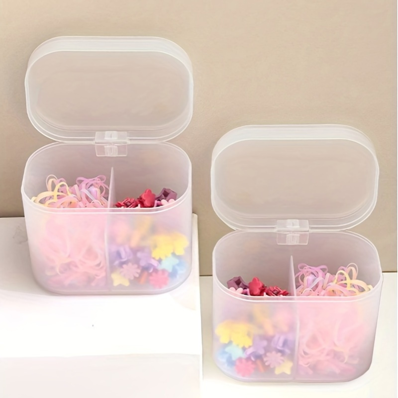 

1pc Clear Plastic Double Compartments, Portable Organizer For Jewelry And Accessories, Tool For Crafts And Sewing