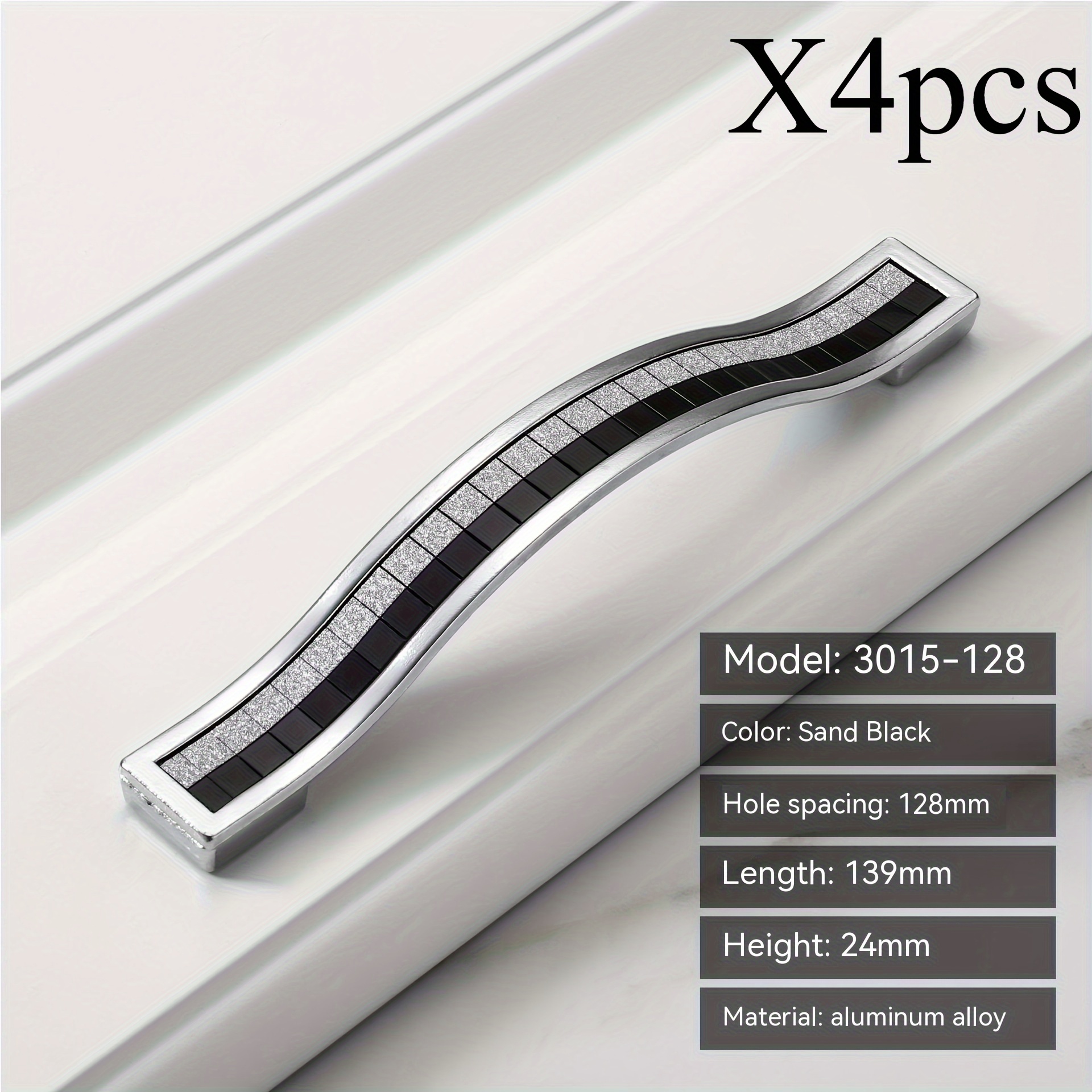 E-shop 4 Stk. Elegante Strass-Kristall Schubladengriffe - Europäischer Stil aus Aluminiumlegierung, für Küchenschränke & Schränke