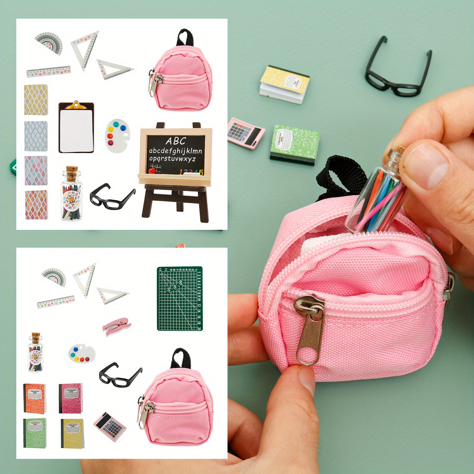 School Barbie Dolls Stuff Bag Miniature Doll Stuff Mini School