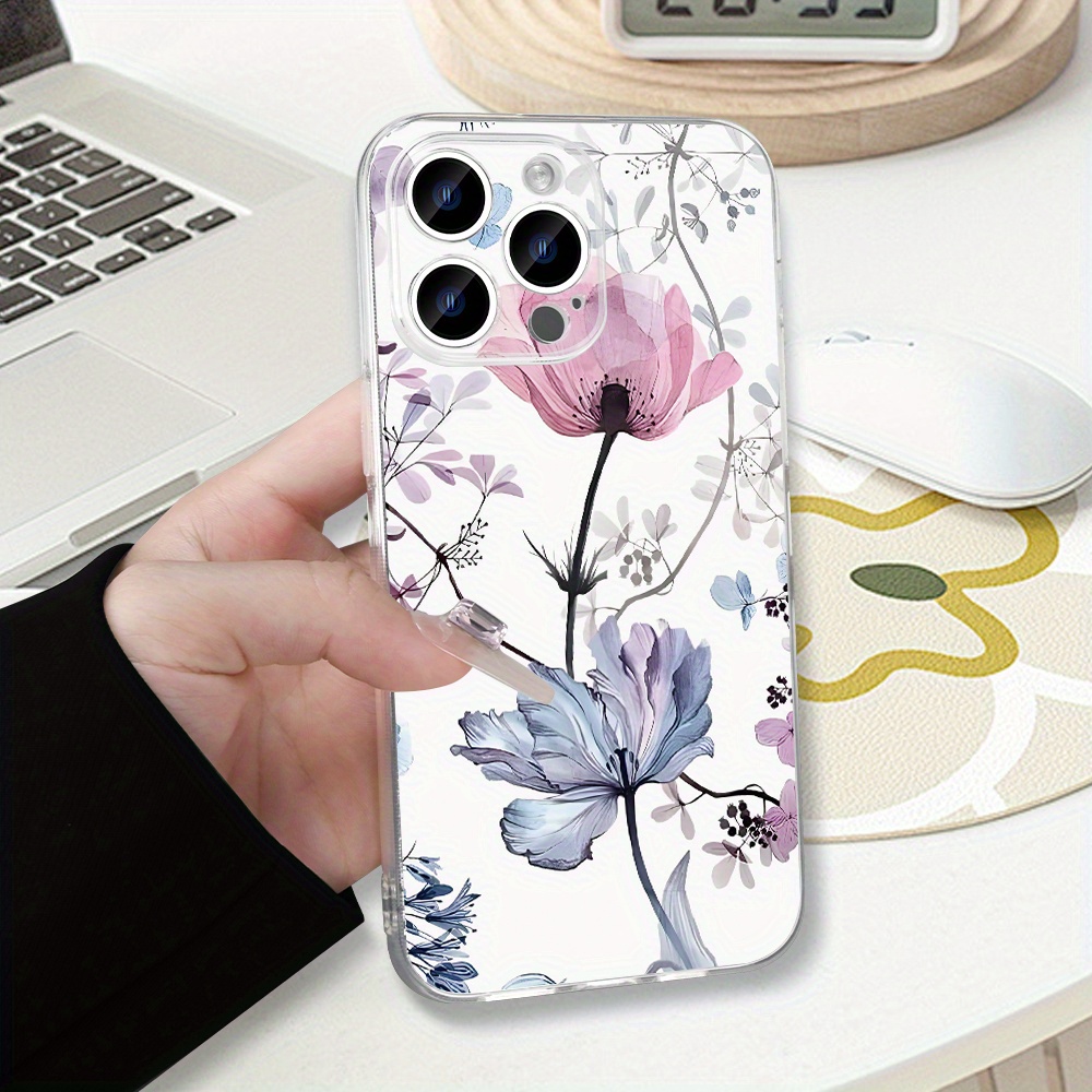 

Watercolor Transparent Tpu Full Protective Clear Phone Case Shockproof Cover With Camera Lens Protection For -7, Pro/plus/max/mini