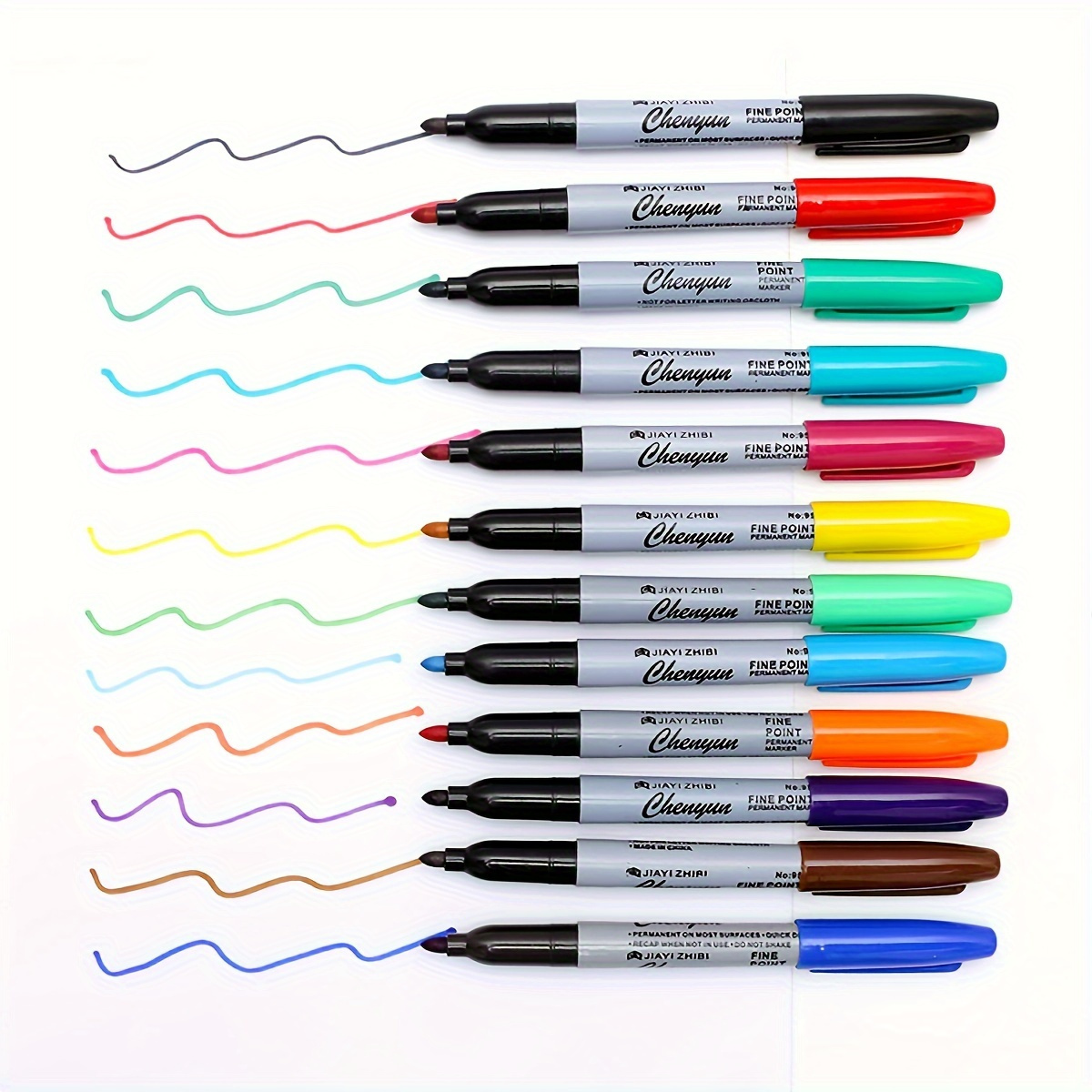 12 colored pens permanent marker pens for drawing and writing outlining pens for classrooms offices and kitchens plastic materials for   festival gifts   and relatives Product details 0