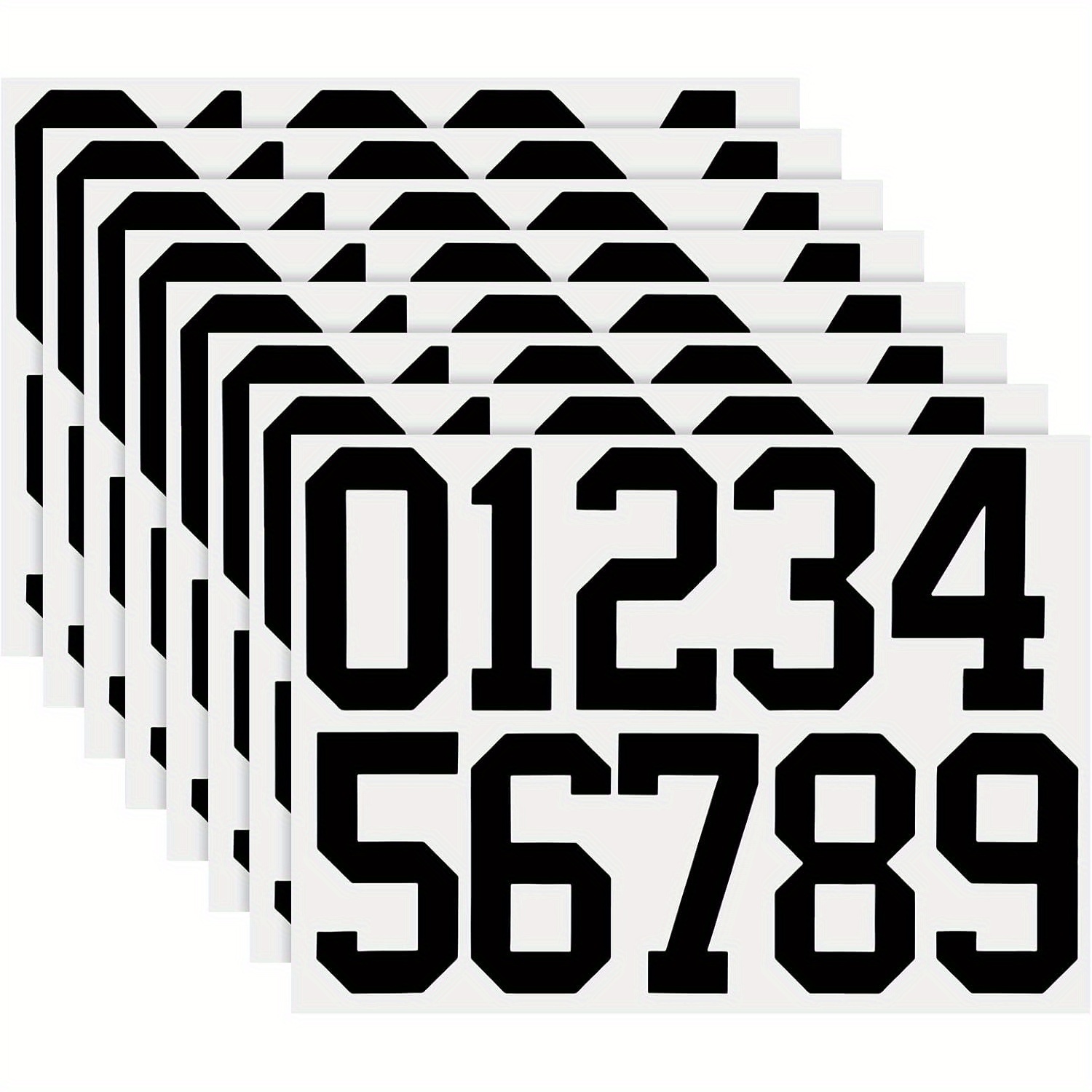 

8 Sheets Mailbox Numbers Stickers 4 Inch Self Adhesive Number Decals For House, Black Anti Fading Number Signs For Signs For