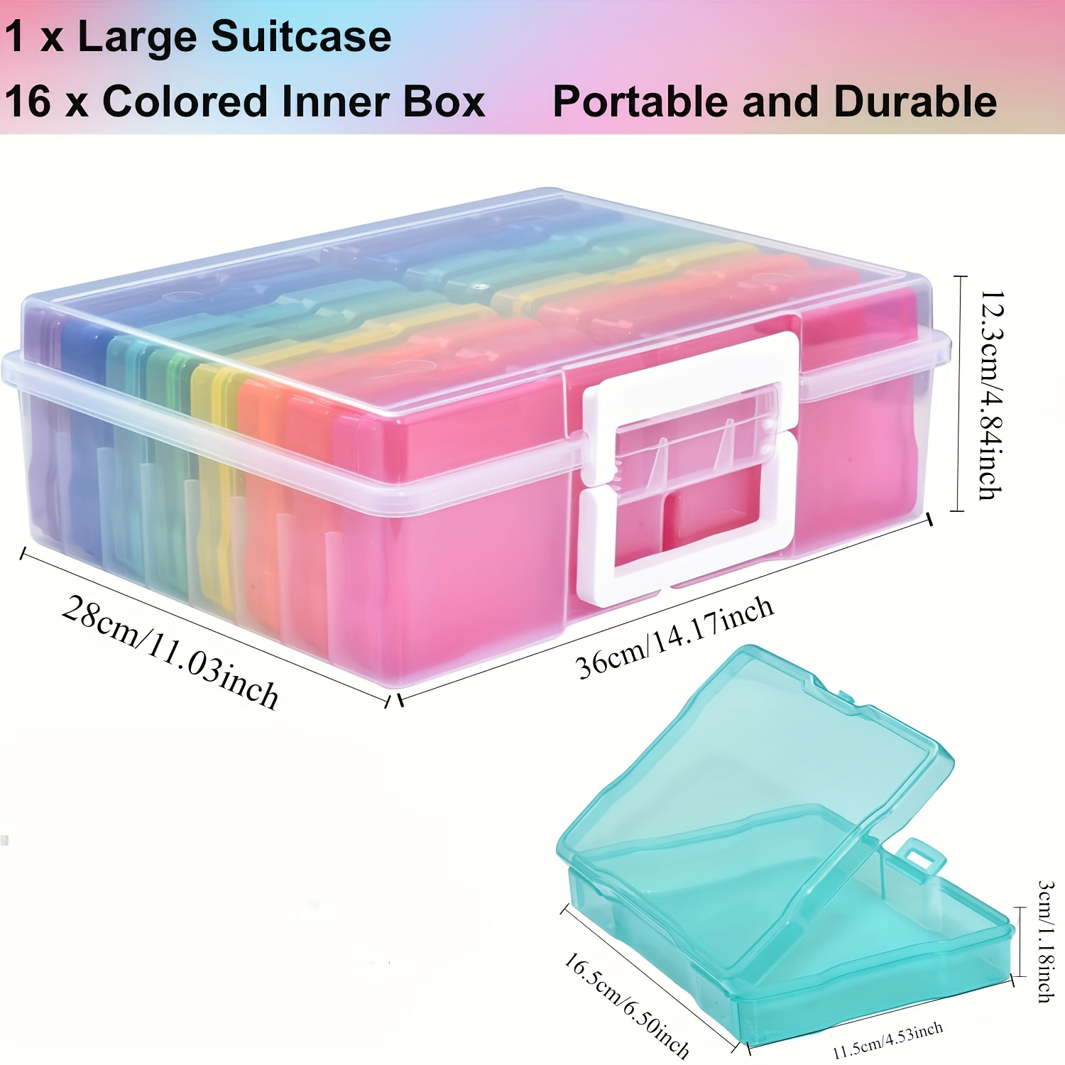 item picture extra large multi functional organizer plastic   organizer seed organizer   16 inner organizers for photos sticker crafts seeds stamps hardware jewelry and diy items