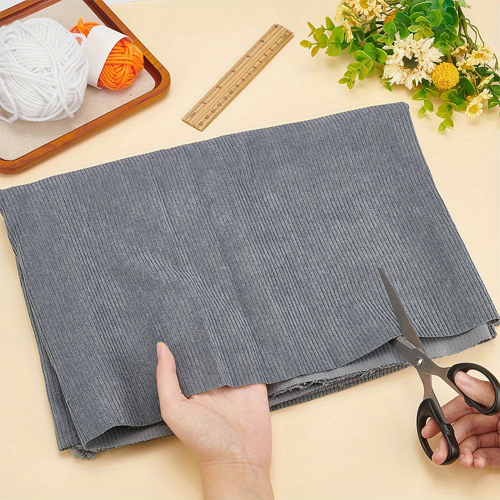 

1pc 1m Corduroy Kintted Rib Fabric For Clothing Accessories Dark Gray 156x0.05cm, Diy Wallet Making