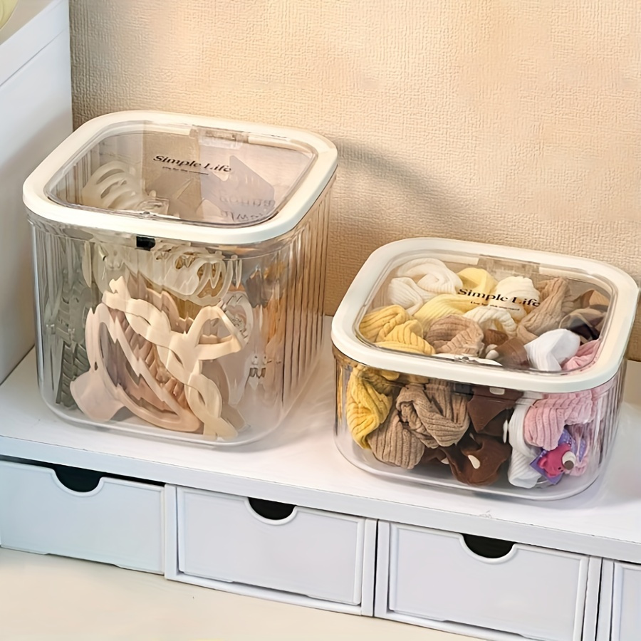 

Hair Accessory Organizer - Extra Plastic Storage Box With Clear Lid For Headbands, Bows, Clips & Pins