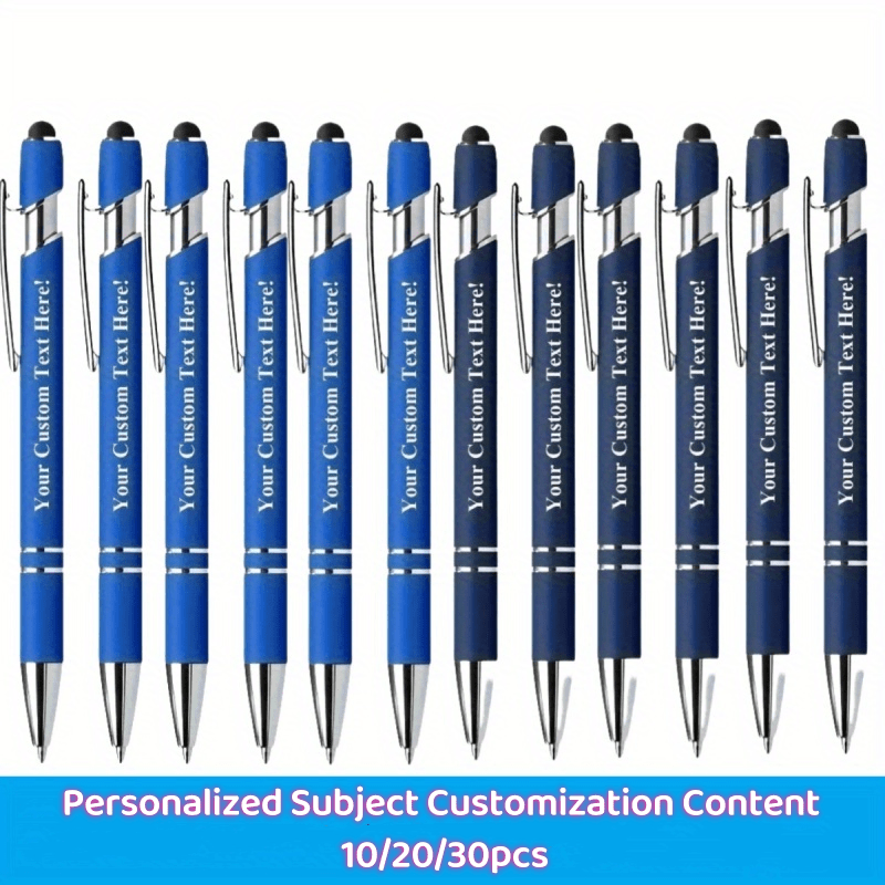 

Custom Engraved Multi-functional Metal Ballpoint Pens With Stylus - Medium Point, Screw-off Cap, Rectangle Body - Personalized Gift For Office And School, Suitable For 14+ - Pack Of 10/