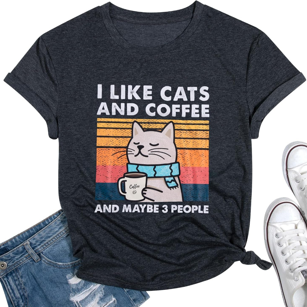 

Cat Shirt I Like And 3 People Graphic T-shirt Vintage Retro Tee Tops