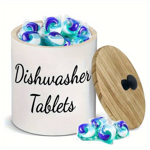 1pc rustic dishwasher pod holder farmhouse kitchen tablet organizer for laundry bathroom and home storage supplies kitchen storage basket storage box bathroom laundry black and white christmas gift for the lover