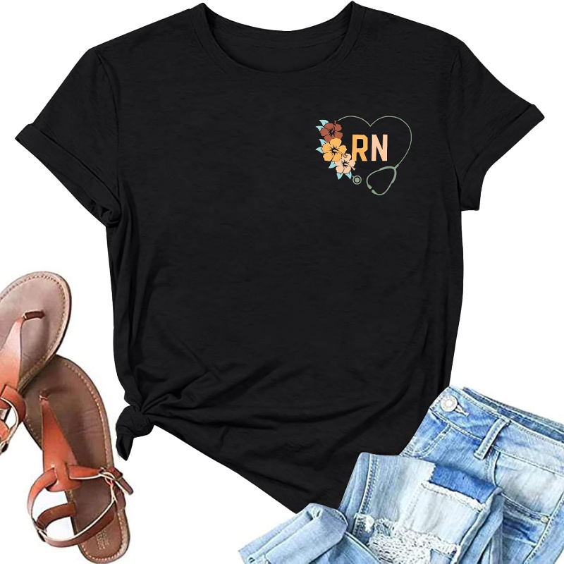 

Nurse Shirt Women Rn Tshirt: Nurse Shirt Nurse Life T-shirt Nurse Week Blouse Nursing School Gift Tee Tops