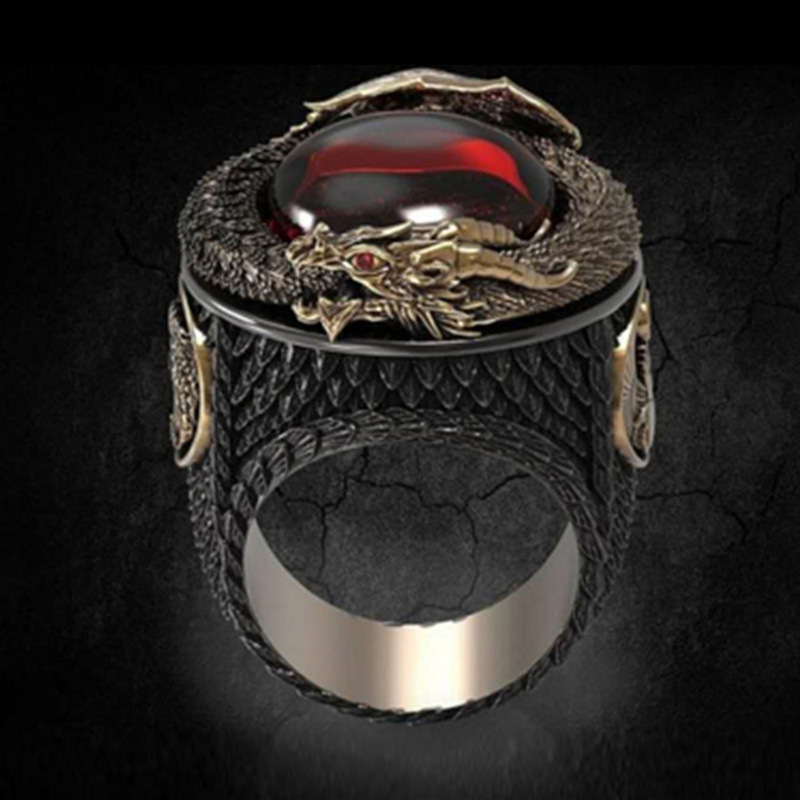 TEMU 1pc Fashion Dragon Ring For Men Exquisite Domineering Dragon Ring
