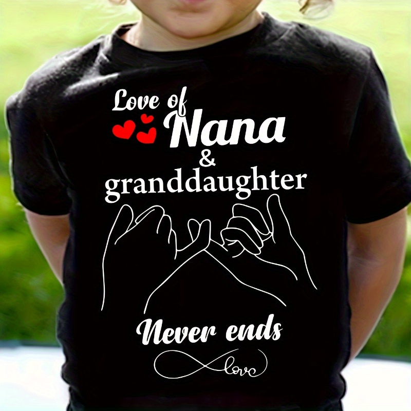 

Love Of Nana And Granddaughter Ends & Toes Tee, Girls Casual & T-shirt For , Girls Comfy Clothes For Street Wear