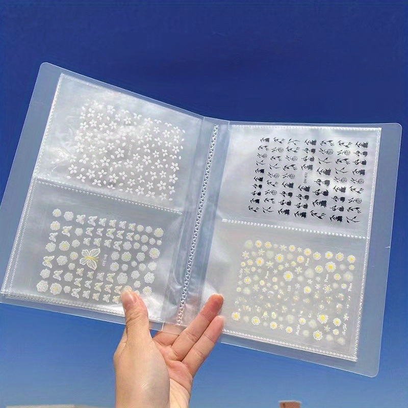 E-shop DIY Scrapbooking Klare Aufbewahrungsbinder - 80-Fächer Organizer für Stempel, Stanzformen, Postkarten & Aufkleber - Transparentes Weißes