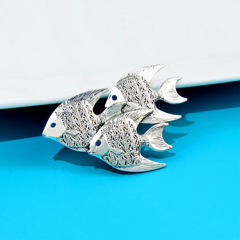 elegant animal shaped enamel brooch pins novelty   fish badge set for unisex fashion wear details 3