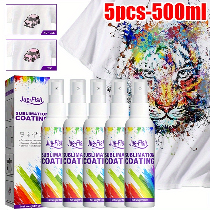 

5pcs Sublimation Coating Spray, 500ml , White - Fastness & Vibrant Transmission For Decoration, Compatible With Plastic