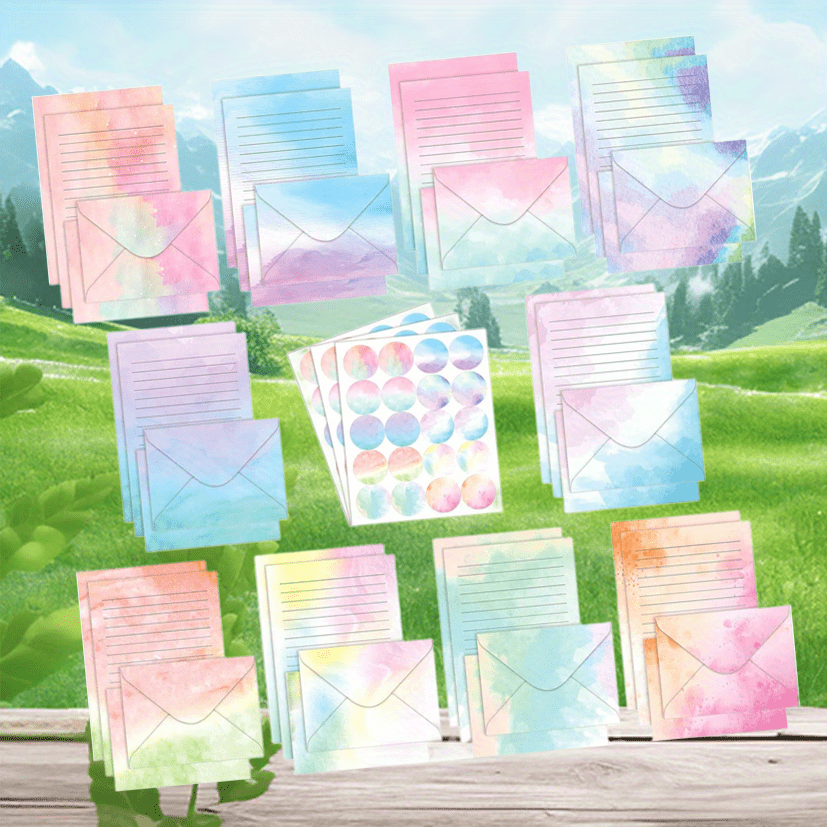 

160 Packs Stationery , Watercolor Letter Paper, Creative Artistic Birthday And Invitations Gifts