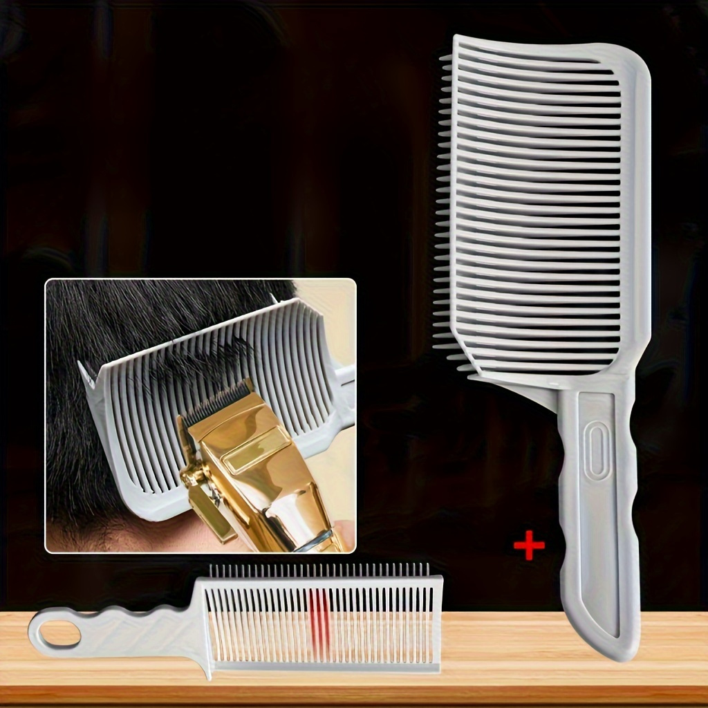 

3pcs Professional Men's Haircutting Comb Set - Abs Plastic, Precision Barber For Styling & Textured Hair Types