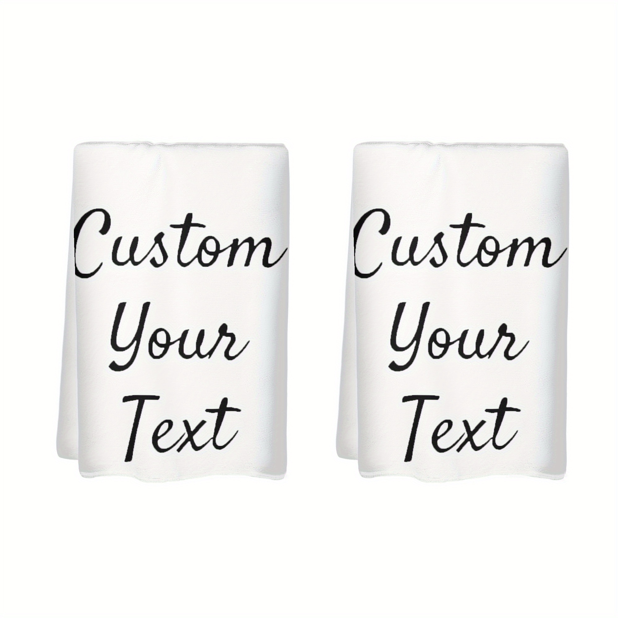 

2-pack Customizable Hand Towels - Personalized Photo Printing Dish Cloths For Bathroom, Kitchen, Gym, Travel - Washable, Absorbent, Reusable Towel Set