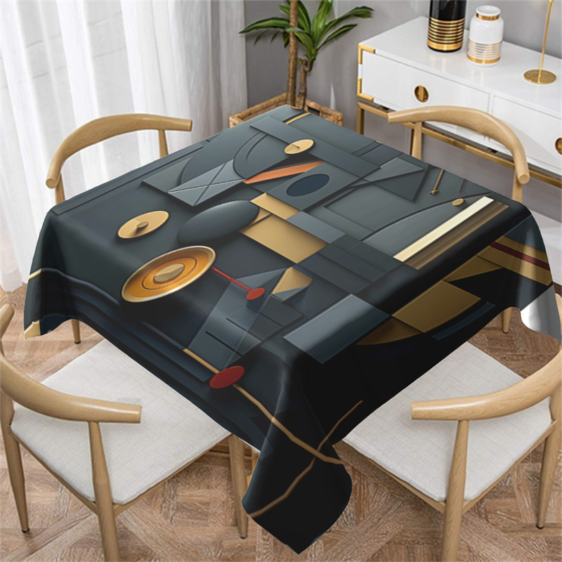 

Chic Printed Tablecloth - Waterproof & Stain-resistant, Kitchen, Dining Room, Parties, Banquets, Picnics & Outdoor Use, Square/round Polyester Table Cover