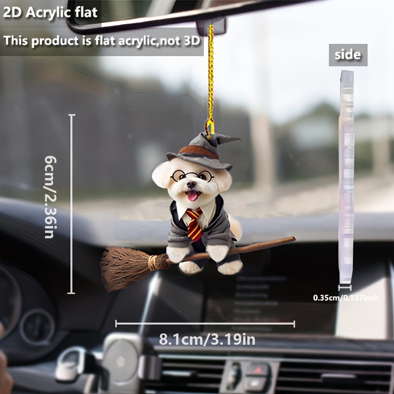 

Dog Acrylic Car Charm - 2d Magic-themed Decor, Ideal For Fashion Enthusiasts & Young Adults