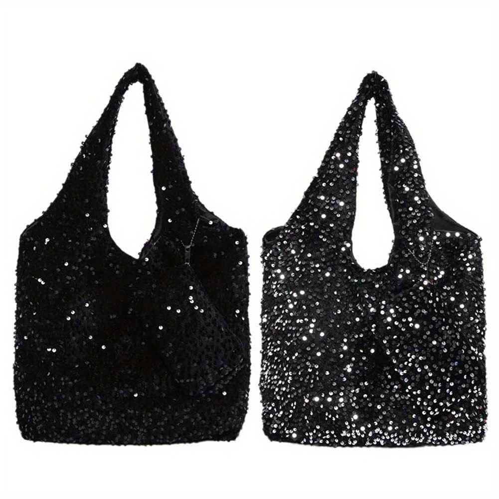 

Tote Bag For Women Sequin Shoulder Bag Slouchy Hobo Bag For Work