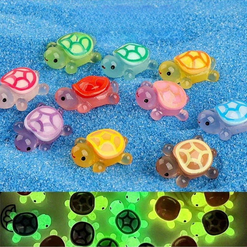 

10pcs Figurines, Miniature Glowing Ornaments, Diy Tank Decor, Accessories