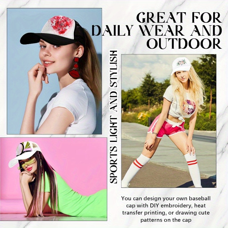 24pcs Adjustable Breathable Mesh Trucker Hats