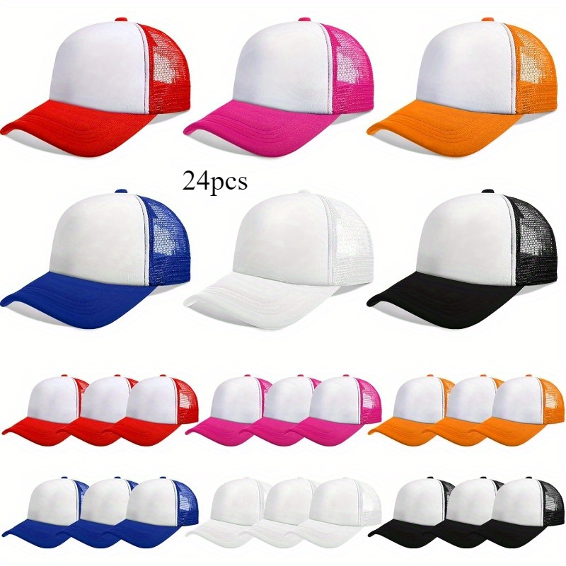 24pcs Adjustable Breathable Mesh Trucker Hats