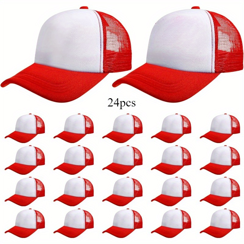 24pcs Adjustable Breathable Mesh Trucker Hats