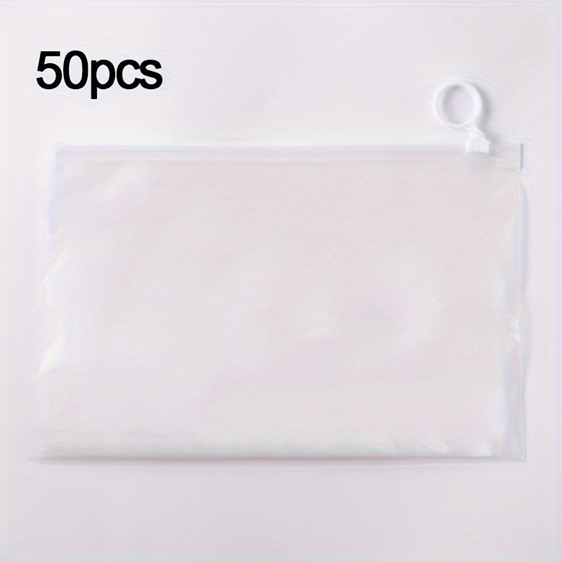 TEMU 50- -duty Plastic Zipper Bags Rings - For Organizing Socks, Undergarments & - Versatile Storage Solution For Various Rooms