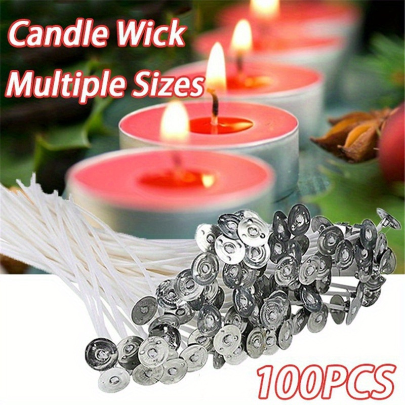 

100pcs Pre-waxed Candle Wicks - Smokeless, Long-burning For Diy Candle Making & Party Decorations, 1.02" .87" Lengths,