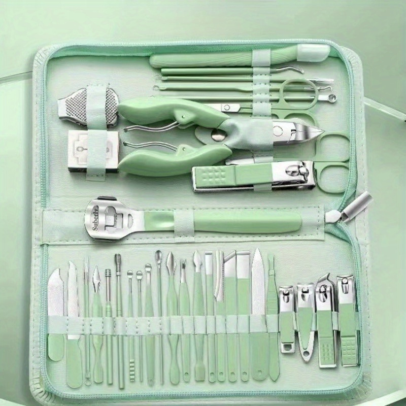 

7/35pcs Kit - Manicure And Pedicure Set , - Stainless Steel , , File, And For And Grooming Convenience