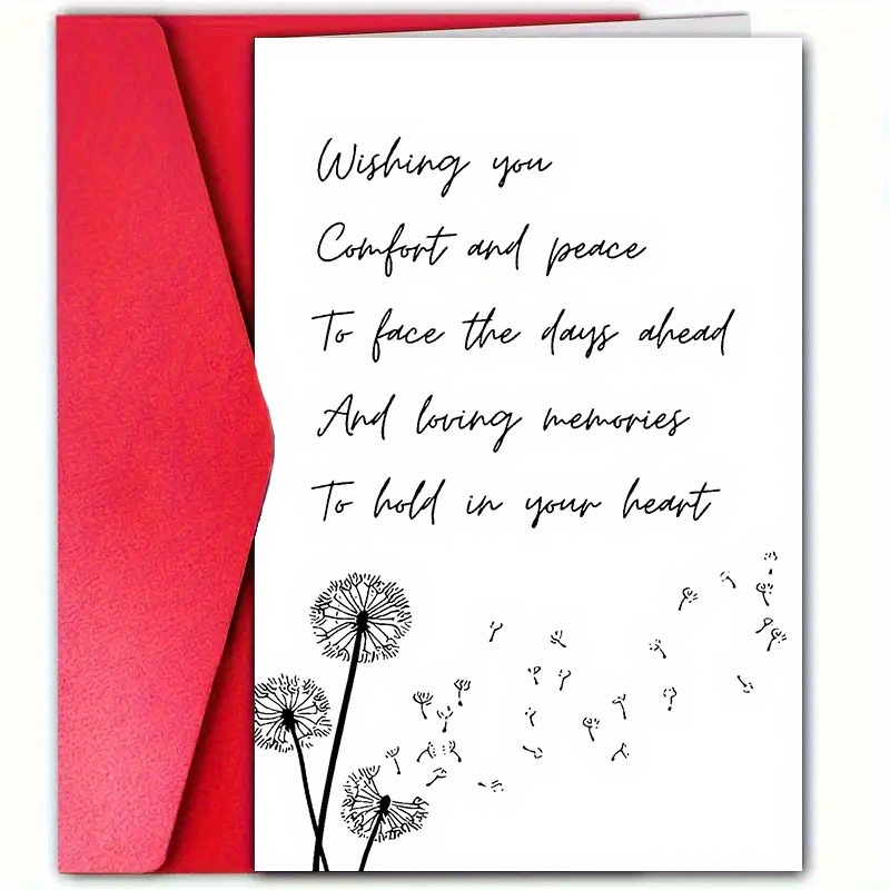 

1pc, Condolence Commemorative Greeting Card With Envelope (12cm*18cm), Suitable For Anyone To Give To Condolences , Suitable For Greetings On , To The Sympathy And Support, Unique