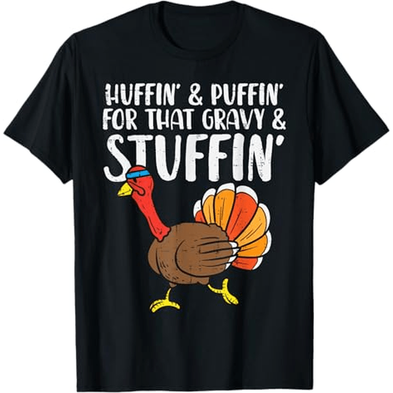 

For Running Turkey Funny Runner Thanksgiving T-shirt, 100% Cotton, Gift For Men Women Dad Mom Friends, S-xxxl, Black