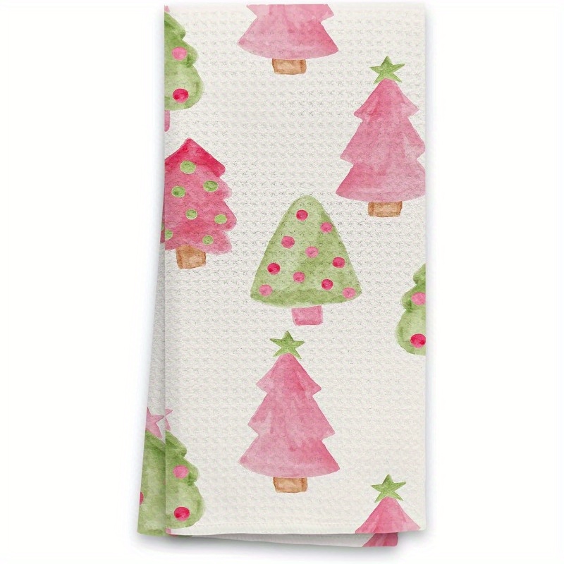 

Jit 1 Set 18*26 Inch Merry Christmas Kitchen Towels Christmas Kitchen Towels, Pink Christmas Tree Holiday Decorative K