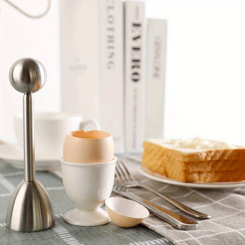 3 Coupe-Œufs En Inox + Coquetier | Ustensile Cuisine Pour Œufs Durs Et Crus, Séparation Jaune/Blanc