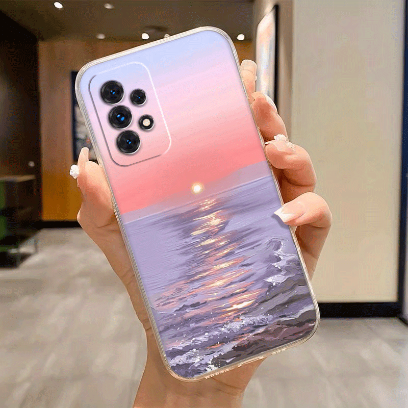 TEMU Sunset Clear Phone Case A72 A70 A71 A73 5g A53 5g A52 A51 A50 A55 A54 A42 5g A41 A34 A33 A32 5g A31 A25 A23 A22 5g A21s A21 A15 A14 A13 5g A12