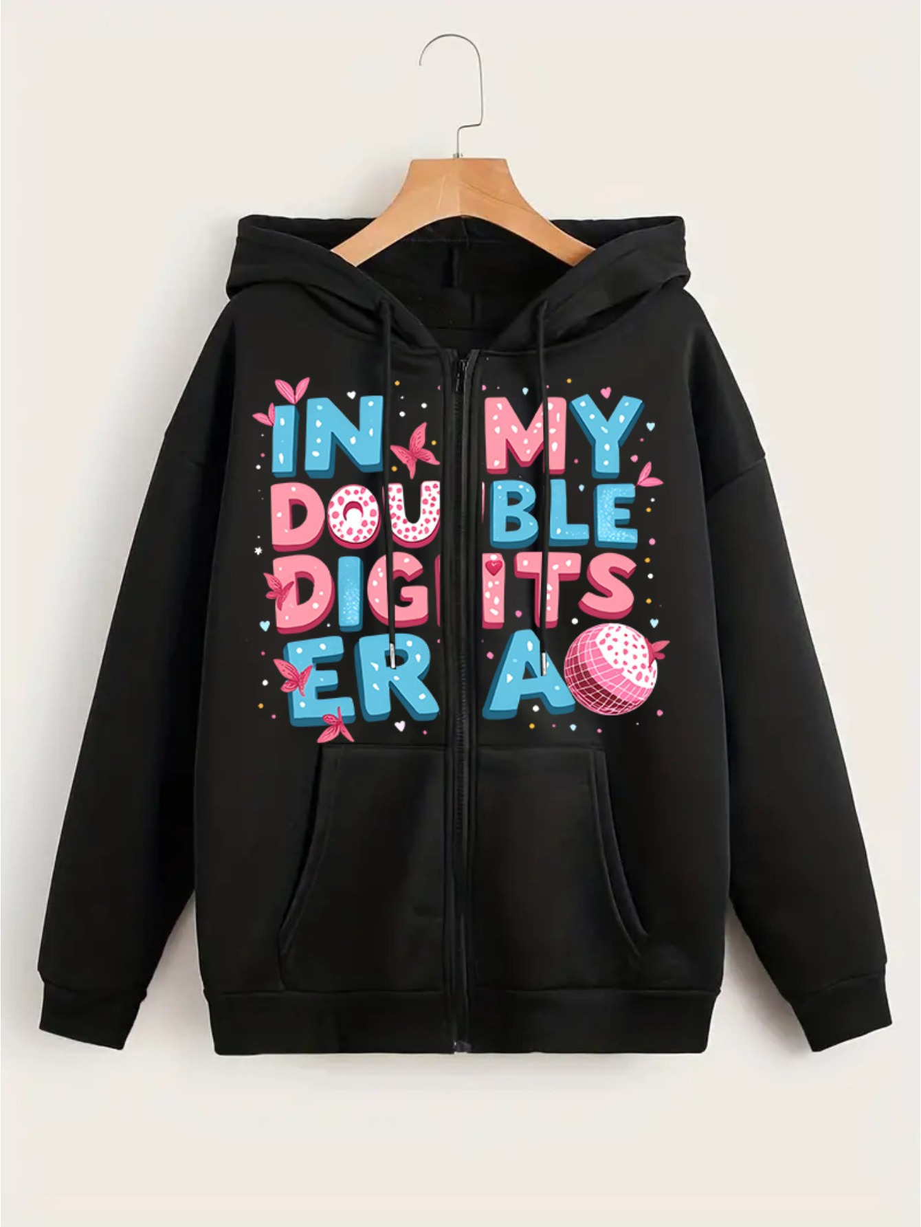 ク*ー様 jentlouis Brightful Zip Hoodie Eye Graphic Full-Zip Hoodie - Printed Hooded Sweatshirt