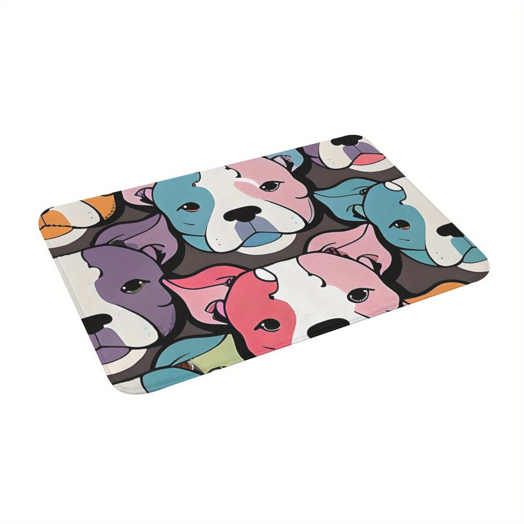 

Pitbull Dog Pattern Bathroom Mat - Lightweight, Machine Washable Polyester Rug For Home Decor