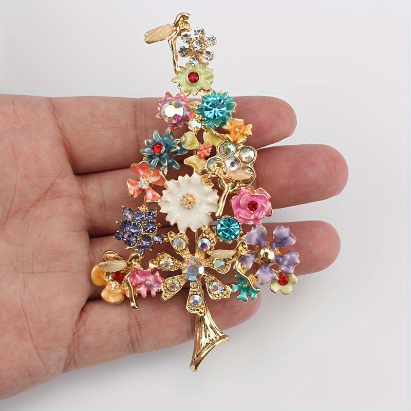 

A Enamel Christmas Tree Brooch , , Accessories, And , Suitable For Parties, For Christmas And