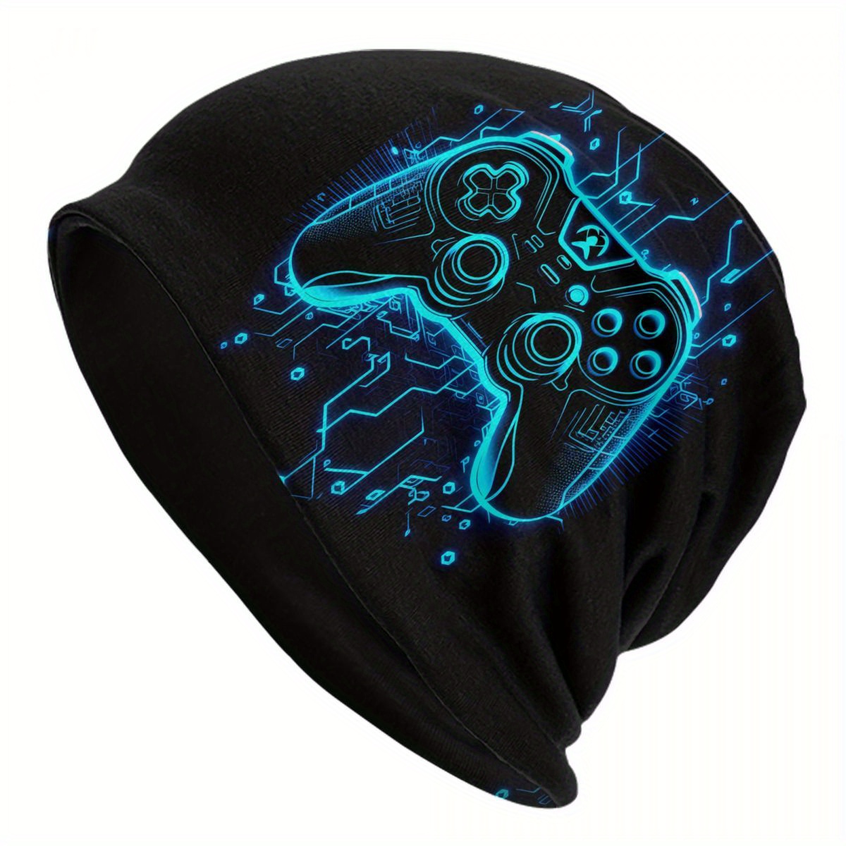 

Biihudu Gaming Controller Graphic Beanie For Men, Knit Skull Cap, Polyester And Elastane , No-brim Hat