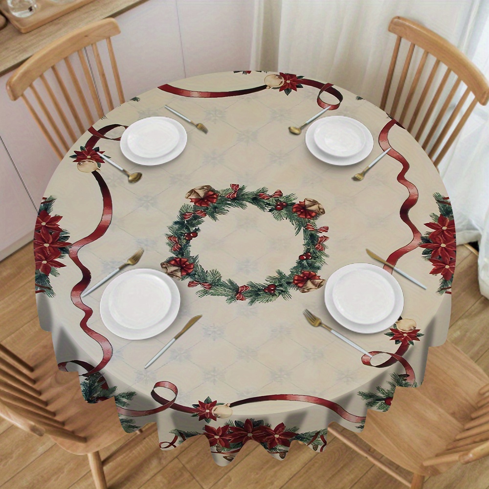 

Christmas Tablecloth: , 180cm/70.87in Diameter, Suitable For , , And , , No Battery